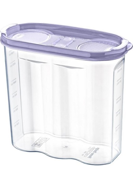 2 Kapaklı Ölçekli Erzak Kuru Gıda Saklama Kutusu Kabı - 1,7 Litre - SA935 (4764)