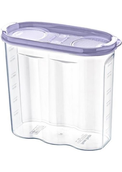 2 Kapaklı Ölçekli Erzak Kuru Gıda Saklama Kutusu Kabı - 1,7 Litre - SA935 (4764)