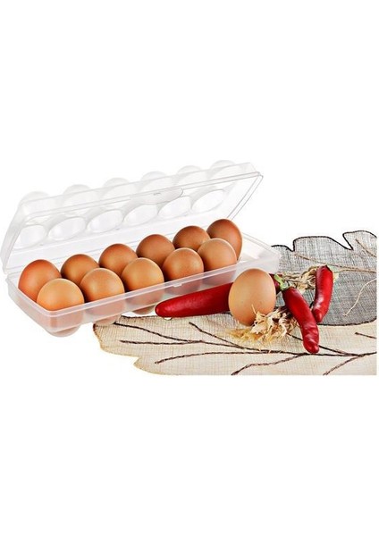 12&apos;li Şeffaf Kapaklı Kilitli Yumurta Saklama Kabı Kutusu Aparatı (4764)