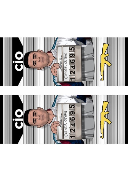 Sıfır Bir Cio Baskılı Araç Kapı Direk Kaplama Folyo Sticker 2'li (Sağ&sol) modelleri