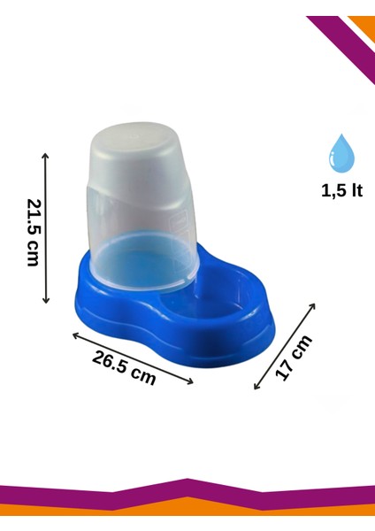 Reserve Hazneli Kedi ve Köpek Mama ve Su Kabı 1,5 Lt fiyatları