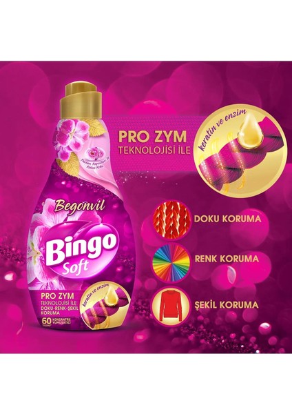 Soft Konsantre Çamaşır Yumuşatıcısı Begonvil 1440 ml x 3 Adet