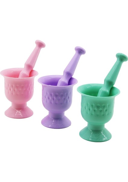 Renkli Plastik Havan - Mortar Sarımsak Dövecek (4764)