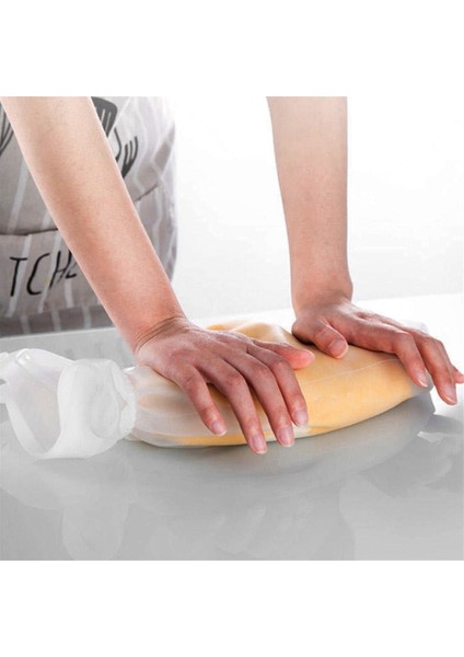 Orta Hamur Torbası Silikon Şeffaf Hamur Yoğurma Torbası Ekmek Makarna Mantı Hamuru Kolay Yoğurma (4764)