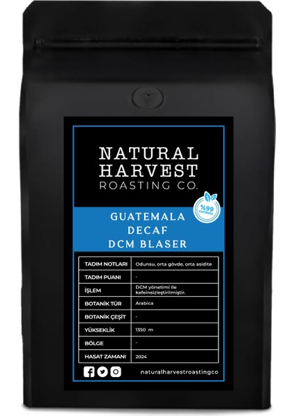 Guatemala Decaf ( Kafeinsiz ) Dcm Blaser Yöresel Kahve 250 G.