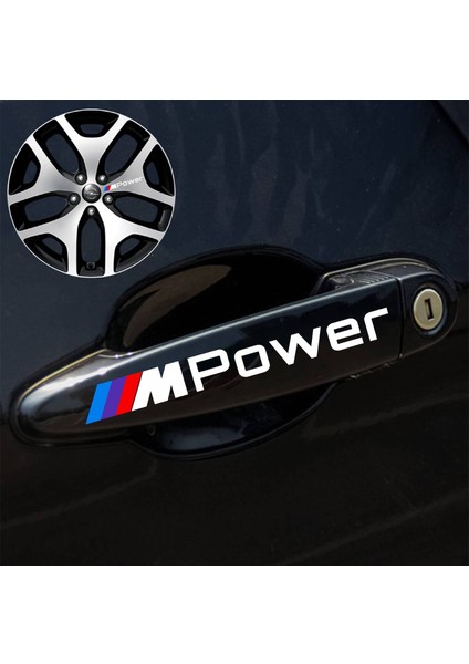 Bmw M Power Kapı Kolu Jant Sticker 8 Adet