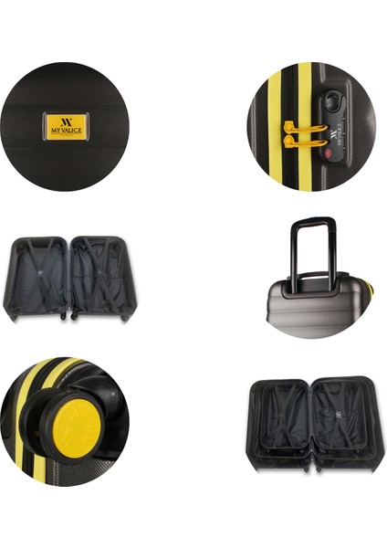 Colors Abs Kabin Orta Büyük ve Makyaj Boy Antrasit 4'lü Travel Valiz Seti