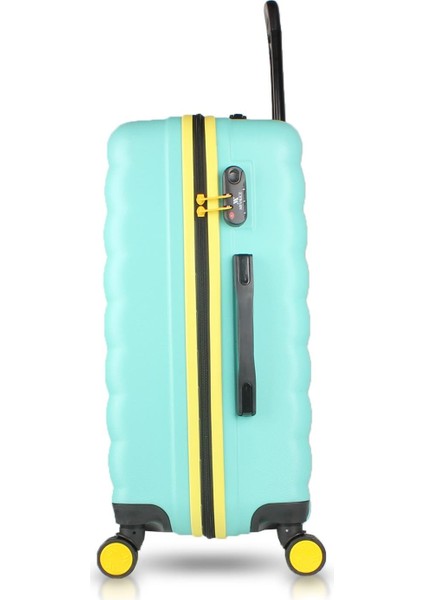 Colors Abs Kabin Orta Büyük ve Makyaj Boy Mint Yeşili 4'lü Travel Valiz Seti