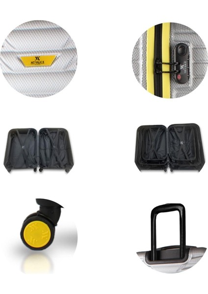 Croc Abs Makyaj Kabin ve Orta Boy Gri 3'lü Valiz Seti indirimleri