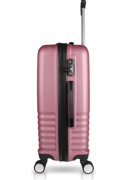 Puzzle Abs Makyaj Kabin ve Orta Boy Rose Gold 3'lü Valiz Seti modelleri