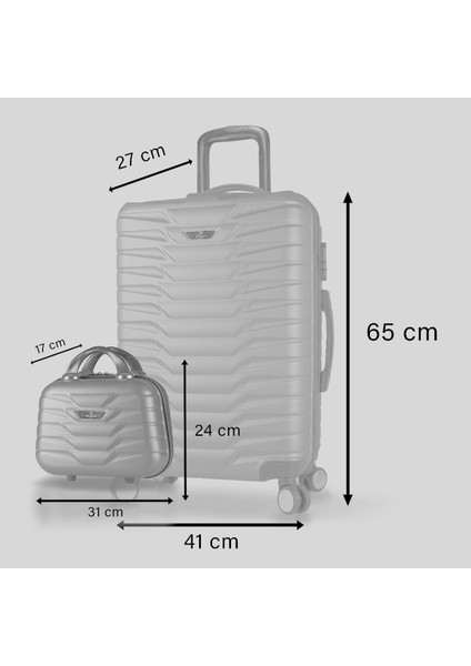 Croc Abs Makyaj ve Orta Boy Gold 2'li Valiz Seti fırsatları