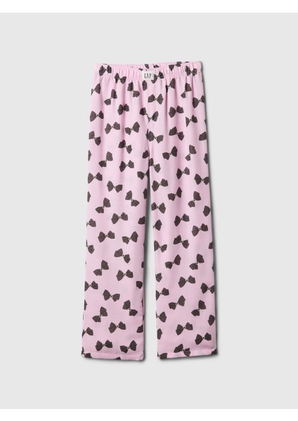 Kız Çocuk Pembe %100 Geri Dönüştürülmüş Flannel Pijama Altı