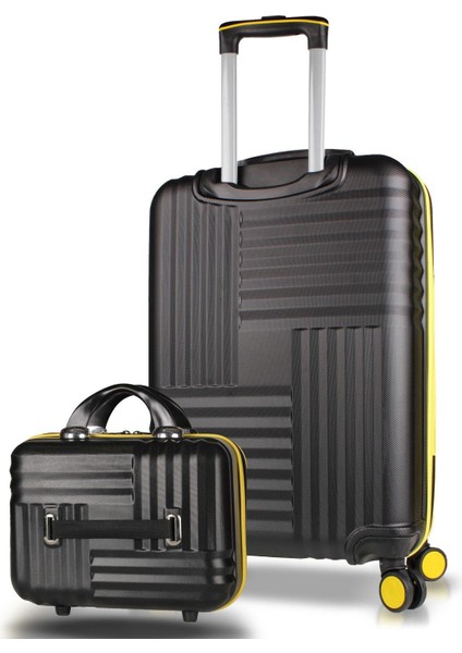 Puzzle Abs Makyaj ve Orta Boy Siyah 2'li Valiz Seti fiyatları