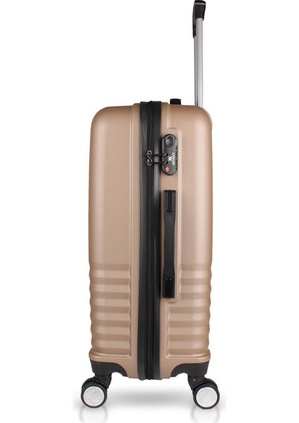 Puzzle Abs Kabin Orta Büyük ve Makyaj Boy Gold 4'lü Travel Valiz Seti modelleri