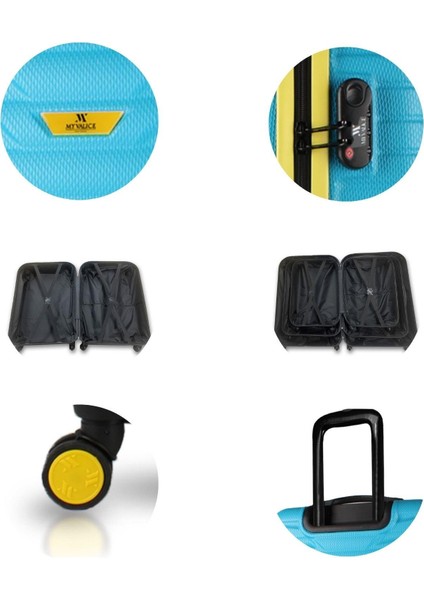 Croc Abs Makyaj Kabin ve Orta Boy Turkuaz 3'lü Valiz Seti fiyatları