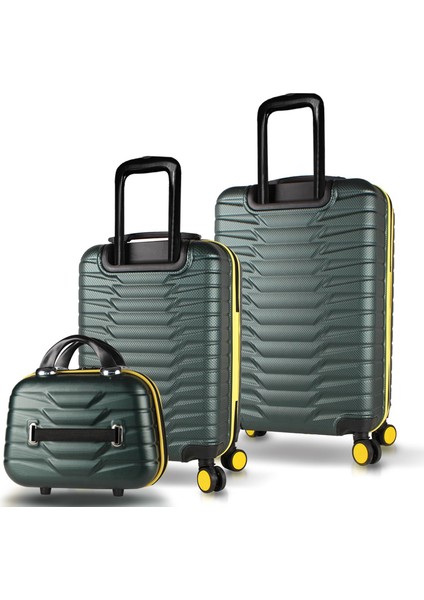 Croc Abs Makyaj Kabin ve Orta Boy Haki 3'lü Valiz Seti fiyatları