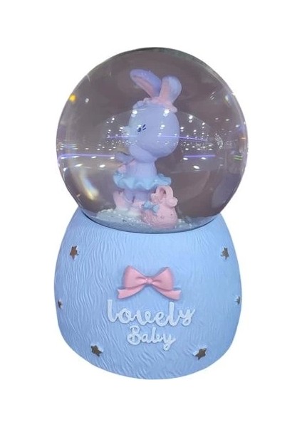 HDY0253 Orta Boy Hediyelik Müzikli Işıklı Etrafında Dönebilen Kar Atan Kar Küresi (Pilli) Lovely Baley