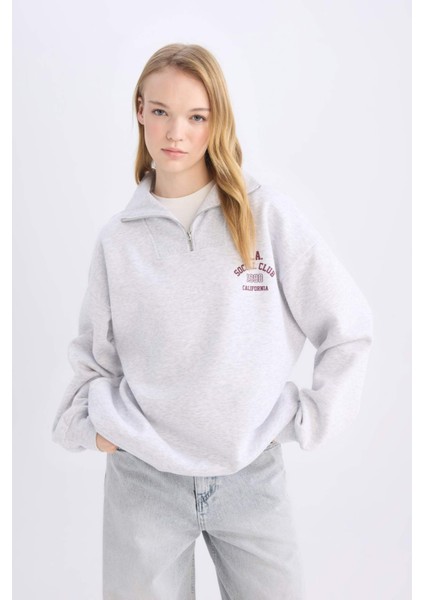 Coool Oversize Geniş Kalıp Basic Düz Sweatshirt E2433AX24WN