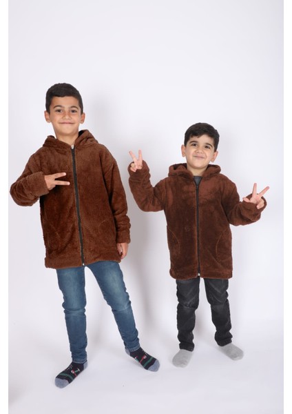 Welsoft Peluş Unisex Çocuk Ceketi