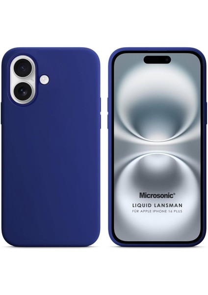 Apple iPhone 16 Plus Kılıf Liquid Lansman Silikon Lacivert