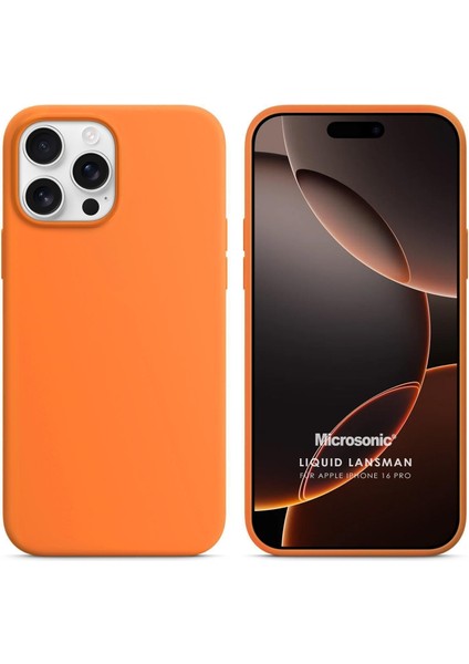 Apple iPhone 16 Pro Kılıf Liquid Lansman Silikon Turuncu