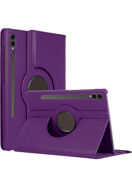 Samsung Galaxy Tab S10 Ultra X920 Kılıf 360 Rotating Stand Deri Mor