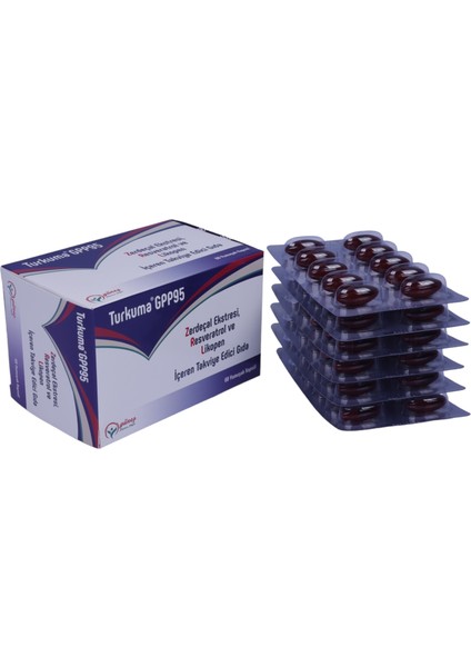 GPP95 Zerdeçal Ekstresi, Resveratrol ve Likopen 60 Softgel Kapsül