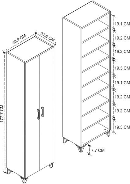 8 Raflı 2 Kapaklı Ayakkabılık Ayakkabı Dolabı Cemre Çam fırsatları