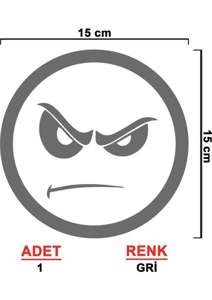 Kızgın Emoji Sticker - Kızgın Surat Sticker - Oto Sticker - Araba Sticker - Araç Sticker fiyatları