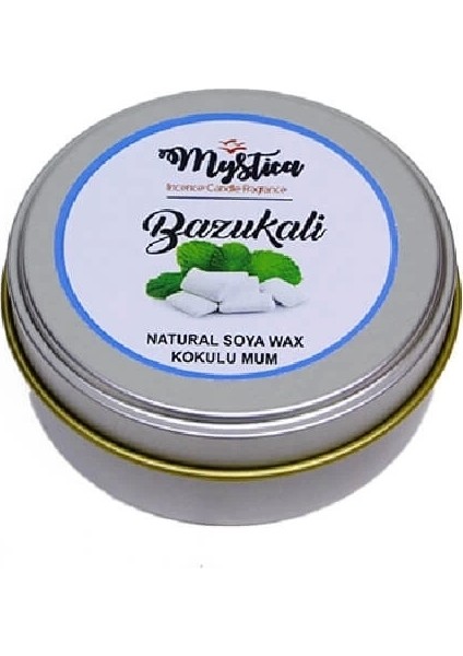 Soya Wax Mum Kokulu Tenekede Bazukalı (Sakız)