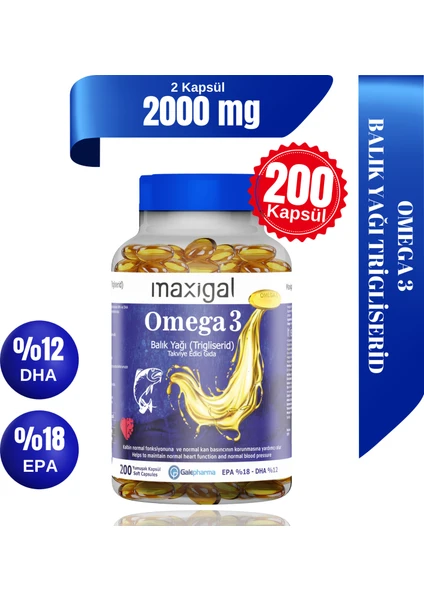 Omega 3 Balık Yağı 200 Kapsül