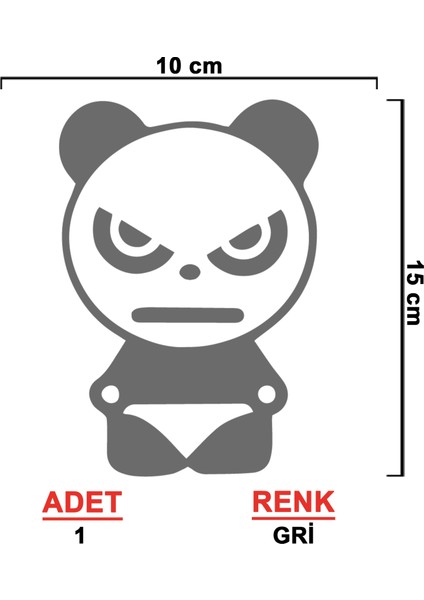 Kızgın Erkek Panda Sticker - Cam Sticker - Oto Sticker - Araba Sticker - Araç Sticker fiyatları