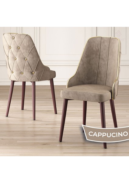 Concept Tia Serisi Barok Ahşap Desen 80 x 132 cm Açılabilir Mdf Yemek Odası Takımı 6 Sandalye Gold Detay fırsatları