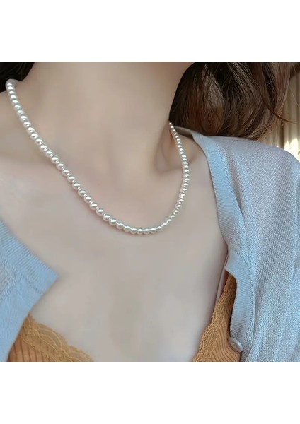 El Emeği Inci Kolye, Choker Inci Boncuk Kolye, Vintage Bohem Tarz