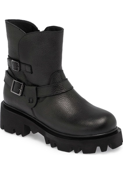Siyah Deri Kadın Casual Bot - K24K1BT67752-A23