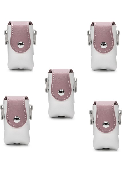 Pembe + Beyaz Golf Çantası, Taşınabilir Mini Golf Koruyucu Çanta, Pu Deri Top Kutusu Çanta (Yurt Dışından)