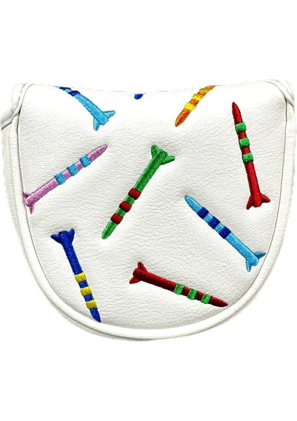 Manyetik Golf Putter Kılıfı Pu Tokmak Putter Kılıfı Manyetik Kapatma Golf Başlığı Kılıfı Taşınabilir Golf Putter Kılıfı Beyaz (Yurt Dışından)