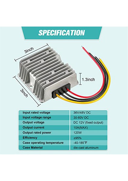 Dönüştürücü Golf Arabası Buck, 10A 120W Dc'den DC12 Volt Voltaj Regülatörü Araba Ses Sistemi Evrensel Güç Sabitleyici, 4 Adet (Yurt Dışından)