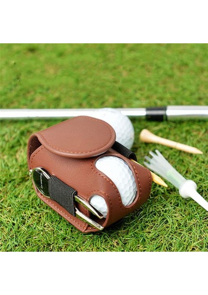 2 Adet Golf Tee Çantası Top Kesesi Mini Deri Golf Topu Saklama Çantası Tutucu Bel Çantası Golf Saklama Aksesuarları-A (Yurt Dışından)