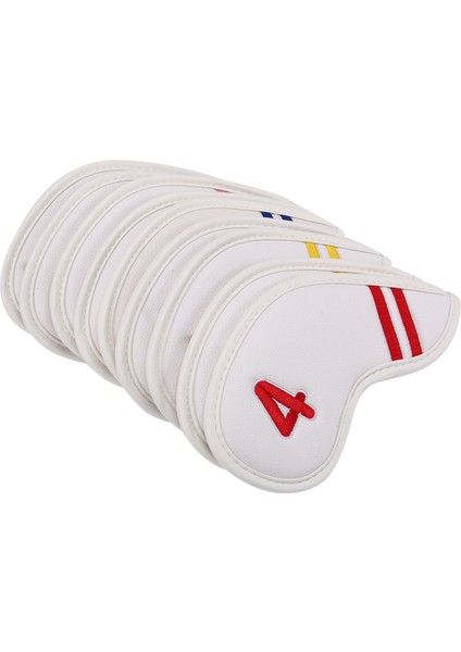 9 Adet Golf Demir Kapakları, Golf Demir Kafa Kapakları Numarası Neopren Golf Demir Kapak Seti, Golf Kulübü Kafa Kapakları, Beyaz (Yurt Dışından)