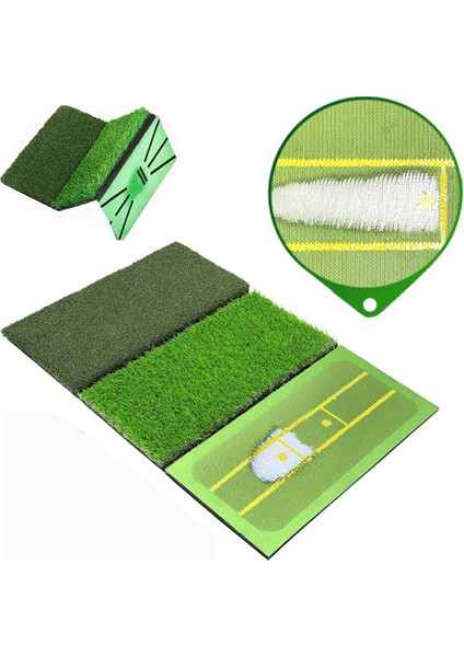 3'ü 1 Arada Golf Vuruş Matı, Yol Geri Bildirimli Golf Matı, Arka Bahçede Sürüş, Yontma ve Sallanma Uygulaması Için Golf Eğitim Yardımı (Yurt Dışından)