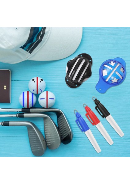Golf Topu Işaretleyici, Renkli Çizgi Işaretleyici Kalemler, Üçlü Parça Plastik Golf Topu Işaretleme Hizalama Alet Seti, Kırmızı (Yurt Dışından) fiyatları