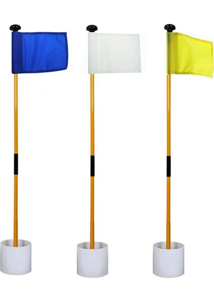 Mavi Golf Yeşil Bayrak, Iki Bölmeli Çıkarılabilir Bayrak Direği, Kolay Taşınabilen Yeşil Hedef Bayrağı Delik Kupası (Yurt Dışından) modelleri