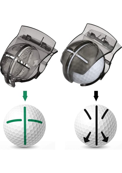 Golf Çizgi Çizim Aracı Seti Putter Hizalama Çizgi Çizim Şablonu Aracı 4 Golf Topu Damgası 4 Işaretleyici Kalemle (Yurt Dışından)