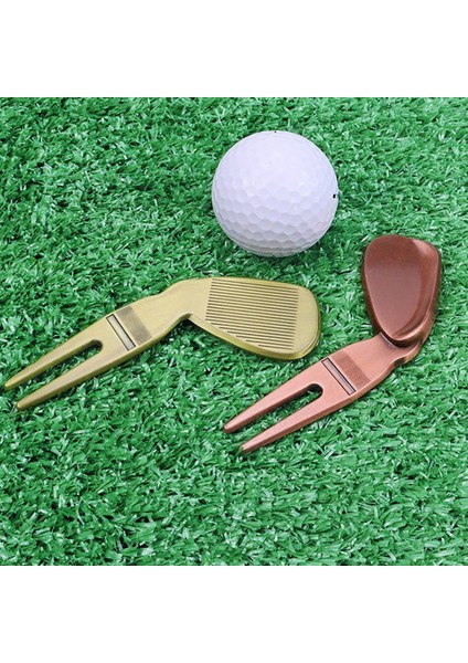Golf Divot Onarım Aracı Pitch Oluk Temizleyici Golf Pitchfork Yeşil Çatal Golf Eğitim Yardımları Koyarak (Yurt Dışından) modelleri