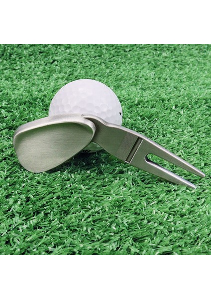 Golf Divot Onarım Aracı Pitch Oluk Temizleyici Golf Pitchfork Yeşil Çatal Golf Eğitim Yardımları Koyarak (Yurt Dışından) fırsatları