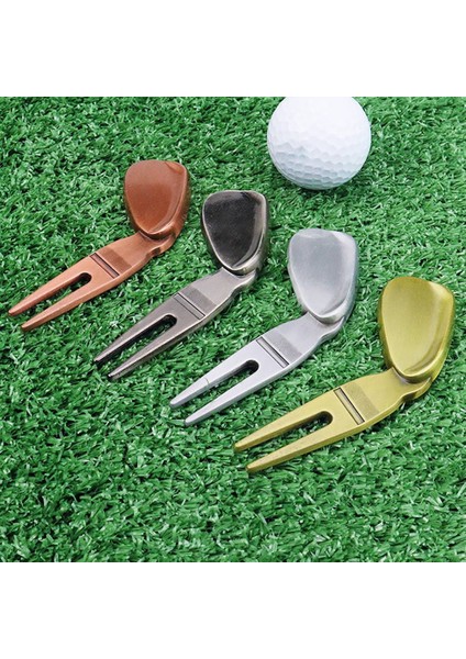 Golf Divot Onarım Aracı Pitch Oluk Temizleyici Golf Pitchfork Yeşil Çatal Golf Eğitim Yardımları Koyarak (Yurt Dışından) indirimleri