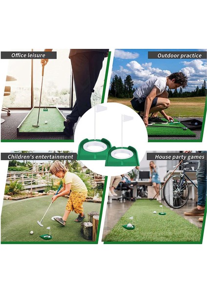 3 Adet Golf Putt Kupası Golf Deliği Eğitim Yardımları Golf Aksesuarları Plastik Bayraklı Golf Eğitim Puttları Yeşil + Beyaz (Yurt Dışından) fırsatları