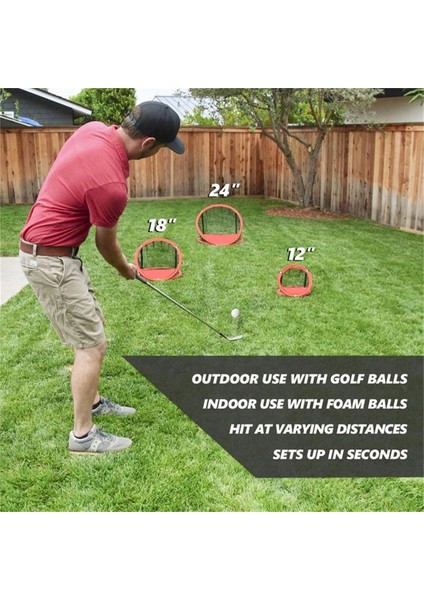 3 Adet Katlanabilir Golf Çip Atışı Uygulama Ağı Katlanabilir Kafes Hedef Sistemi Taşıma Çantası ile (Yurt Dışından)