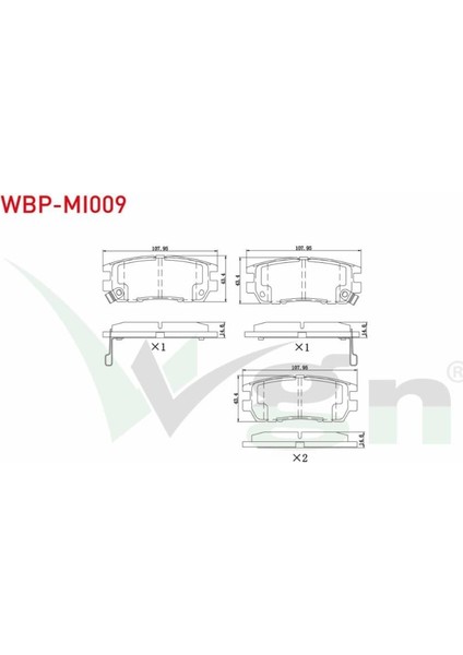 Fren Balata Arka Ikazlı Mıtsubıshı Pajero Iı 2.8 Td 1990-1999 / 2.5 Td 1990-1999 / 3.5i 1990-2000 / Space Gear 1.8 Mpı 1998-2004/ Space Gear 1.9 Dı-D 1998-2004